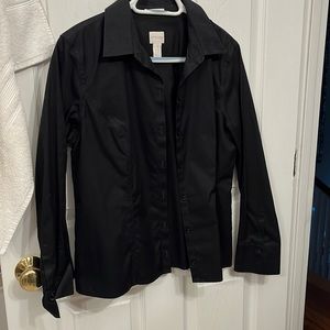Black no-iron shirt.